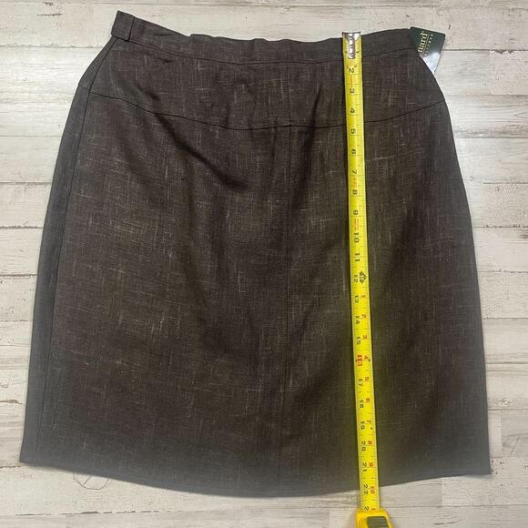 harve benard Brown Tobacco 100% Linen Short Skirt SZ 12 C101972 - Picture 8 of 9